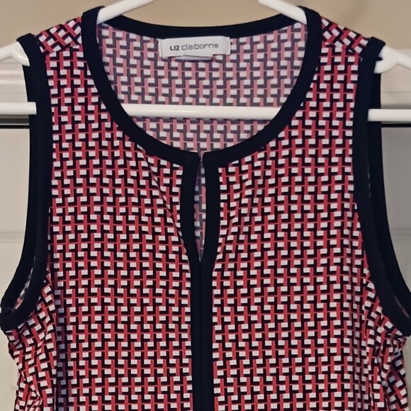 #144 3/$18 - Liz Claiborne Pink/Blue Tank Top Size S - Picture 5 of 5